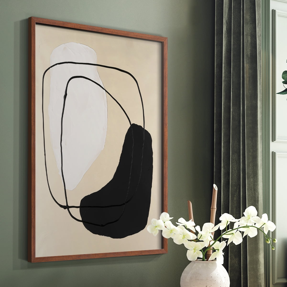Avant Mod I Framed Print in Brown Solid Wood Framed Print No Nail Hanging