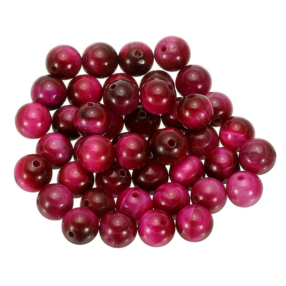 Uxcell 8mm Aventurine Beads, 45 Pcs Tiger's Eye Natural Gemstone Beads Smooth Stone Beads, Rose Red