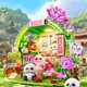 thumbnail image 2 of Casa de té de Panda, casa de bambú, bloques de construcción de China, decoración de habitación, ladrillos pequeños para niños jóvenes, rompecabezas, colección de regalo, 2 of 5