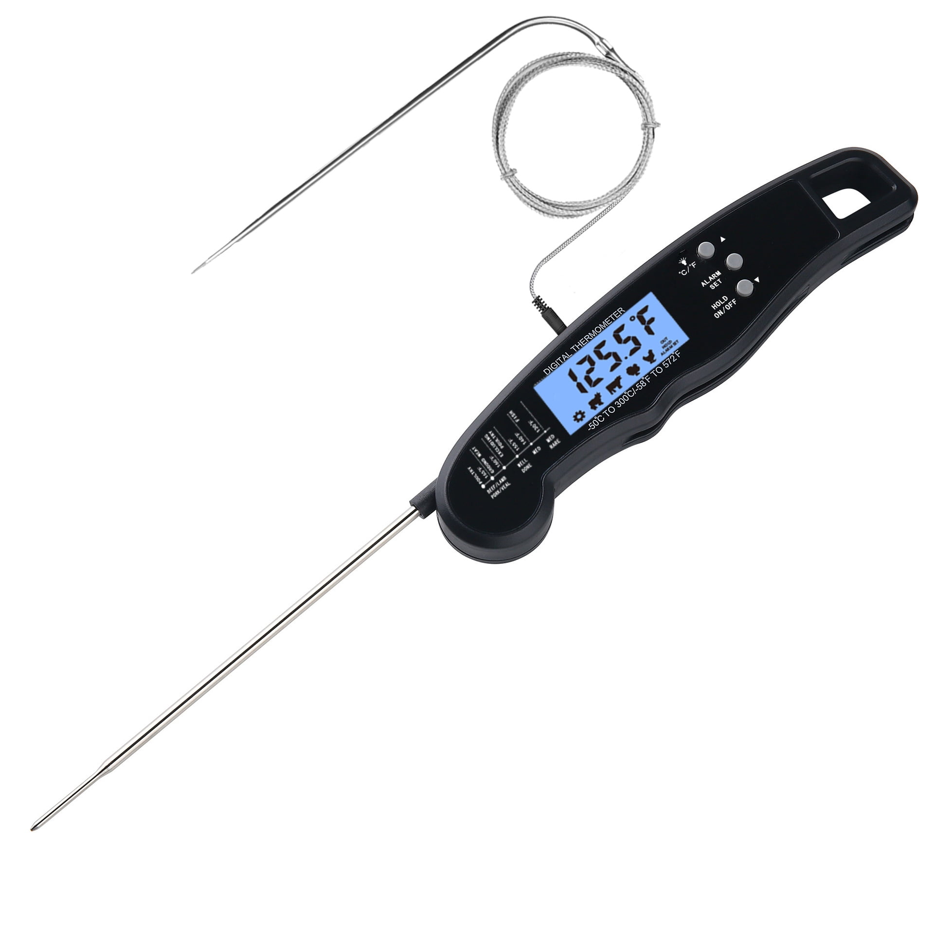 LAATIKUI Meat thermometer food grill measurement waterproof probe thermometer