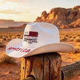 thumbnail image 4 of Fabrcox 1776-2026 USA 250th Anniversary Cowboy Hat Western America Flag Print Freedom Patriotic Independence Day 4th of July Hat White 22.04"-22.83", 4 of 5