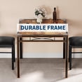 thumbnail image 3 of Compact 2-Person Dining Set,  Table & 2 Upholstered Chairs - Space-Saving for Small Kitchens, Apartments & Breakfast Nooks, Brown, 3 of 9