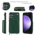 thumbnail image 6 of Crossbody Zipper Wallet Bag Case for Samsung Galaxy S24 Plus,Dteck Lager Capacity Purse Leather Card Slots Pocket Shockproof Case Kickstad Cover with Shoulder Strap, Darkgreen, 6 of 8