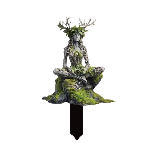 Fesfesfes Acrylic Garden Decoration Stake Earth Green Outdoor Courtyard Ground Insertion Ornament Crafts Yard Art Nature Inspired Decoration Piece