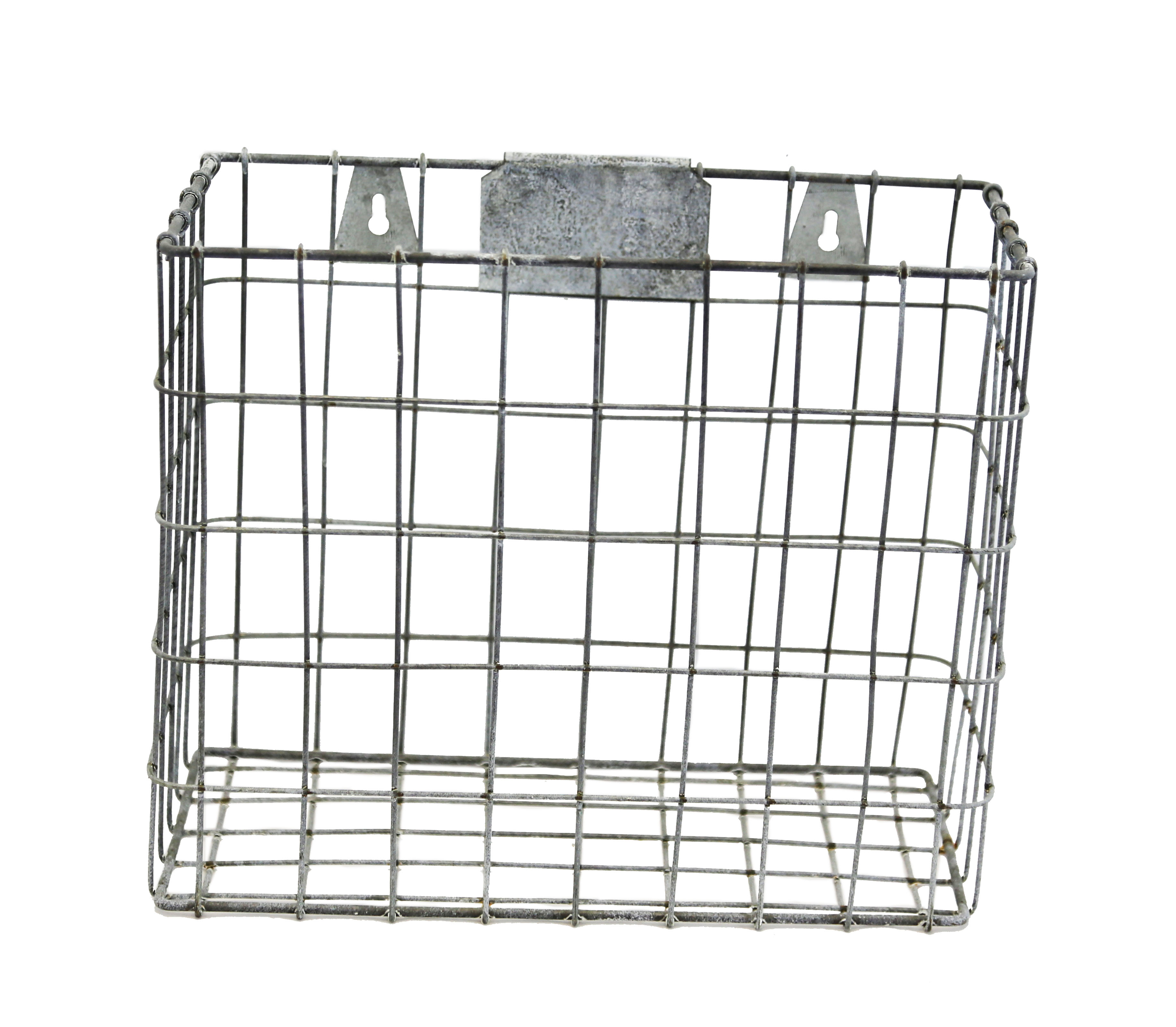 Gray Zinc Wire Wall File Basket