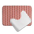 thumbnail image 6 of Honeii Red and Brown Squares Pattern Bathroom Anti-Skid Pad Bathroom Mat Vintage Seamless Pattern Not-Slip Toilet Rug Set, 6 of 6