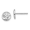 thumbnail image 1 of 925 Sterling Silver Diamond Tree Earrings Leaf, 1 of 7