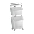 thumbnail image 1 of Estantes de almacenamiento de carro de lavandería, contenedor de almacenamiento portátil contenedor canasta de ropa sucia, cesta de lavandería para el 2 niveles, 1 of 8
