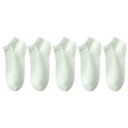 thumbnail image 3 of 5 Pack Women's Pure Cotton Short Socks, Breathable Thin Summer Ankle Socks with Anti Odor & Moisture Wicking, Anti Pilling Casual Cut Socks for Daily Sports Walking Green, 3 of 3