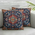 thumbnail image 3 of Awypu Geometric Boho Throw&nbsp;Pillow&nbsp;Covers Bohemian Exotic Pillow&nbsp;Covers Red Blue Lattice Tribal Persian Cushion&nbsp;Covers Retro Indian Floral Vintage Flower Decorative&nbsp, 3 of 5