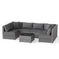 thumbnail image 2 of Costway 7PCS Patio Rattan Furniture Set Sectional Sofa Cushioned Garden Gray, 2 of 12
