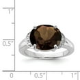 thumbnail image 4 of Sterling Silver Rhodium Oval Smoky Quartz Ring QR2947SQ, 4 of 8
