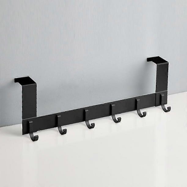 Door Coat Hook with 6 Aluminium Clothes Hooks for 35-45mm Thick Door Punch-free Door Hanger For Hanging Coats Hats New