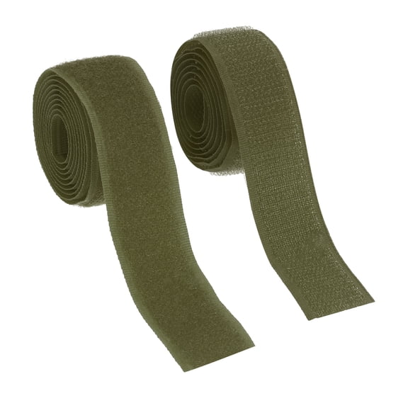 Uxcell Sew on Hook and Loop Tape, 1 Inch Width Non-Adhesive Back Nylon Fastener Strips 1 Yards for Crafts - (Navy Green)
