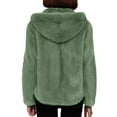 thumbnail image 4 of Homenesgenics Winter Jackets Plus Size ! Women's Thick Fleece Hooded Plush Jacket Long Sleeved Hoodied Casual Jackets Green L, 4 of 6