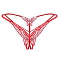 thumbnail image 2 of Crotch Panties for Women, Transparent Sequin Embroidery Appeal Color Thong Underpants Underwear, Red One Size,, 2 of 6