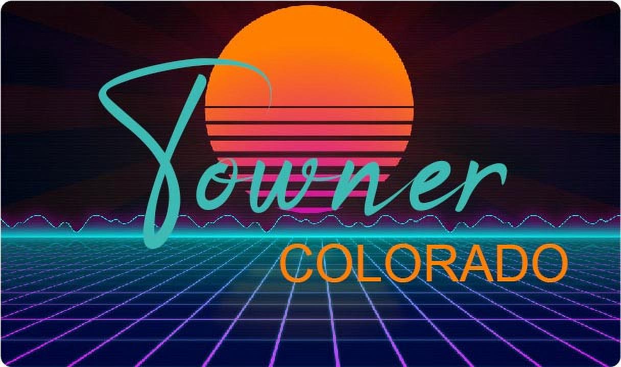 Towner Colorado 2 X 1.25Inch Vinyl Decal Stiker Retro Neon Design