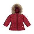 thumbnail image 2 of Tommy Hilfiger Girls' Long Length Puffer Jacket, FA21Chevron Rhubarb, 5, 2 of 2