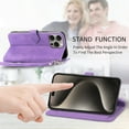 thumbnail image 3 of ShellTech Zipper Wallet Case for iPhone 11,Magnetic Closure Leather Card Slots Wallet Case Shockproof TPU Kickstand Cover with Lanyard,Purple, 3 of 7