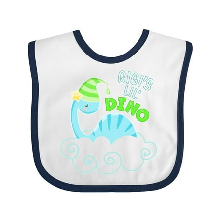 

Inktastic Gigi s Lil Dino with Cute Blue Baby Dinosaur Gift Baby Boy or Baby Girl Bib
