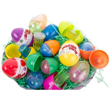 Kids Squishy Stretchy Slime Putty Toys 2.5" Filled Easter Eggs, 8 CT, Assorted