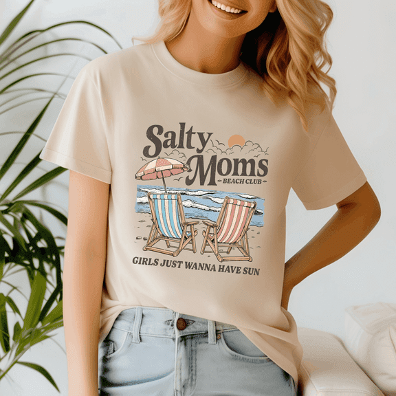 Salty Moms Beach Club Girls Just Wanna Have Sun Shirt, Summer Beach Tee,Summer Vibes,Summer Girl,Hello Summer,Summer Vacation Tshirt