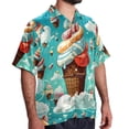 thumbnail image 2 of Ice Cream Men's Casual Printed Button Down Short Sleeve Spread Collar Beach Shirts for Summer, Unisex, 2 of 6