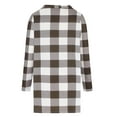 thumbnail image 5 of IROINNID Women's Mid-Long Woolen Coat Plaid Long Sleeve Comfy Casual Pockets Tops Jacket Plaid Coat, Khaki, 5 of 6