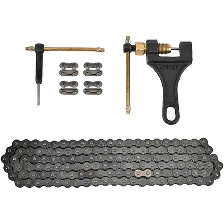Trkimal Motorcycle 420 Standard Roller Chain 132 Link + Chain Breaker for 50cc 70cc 90cc 110cc 125cc Dirt Pit Bike ATV Quad Go Kart Scooter Mini Bike