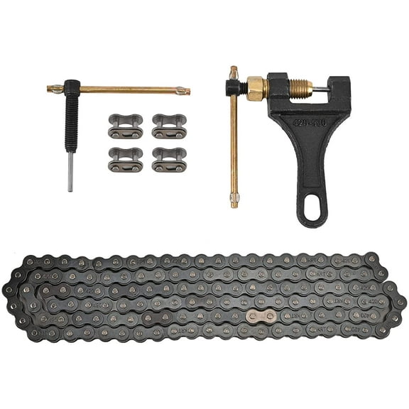 Trkimal Motorcycle 420 Standard Roller Chain 132 Link Chain Breaker for 50cc 70cc 90cc 110cc 125cc Dirt Pit Bike ATV Quad Go Kart Scooter Mini Bike