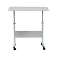thumbnail image 5 of Small Table with Wheels, P2 15MM Chipboard Steel Tray Table, Adjustable Desk, Portable 360 Degree Rotation Rolling Desk Supports Up to 30 lbs for Drawing, Writing, Drafting, or Doing Homework, Q2787, 5 of 7