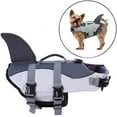 thumbnail image 1 of Dog Life Jacket for Small Medium Large Dog, Adjustable Shark Floatation Pet Lifesaver Vest with Adjustable Soft Rubber Handle for Swimming and Boating, 1 of 6