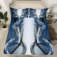 thumbnail image 2 of Feelyou Modern Artwork Teens Bed Sheets, Grey Navy Abstract King Sheets, Gradient Aesthetic Stripe Sheet Set, Luxury Bedroom Decor, 4 Pieces, 2 of 7