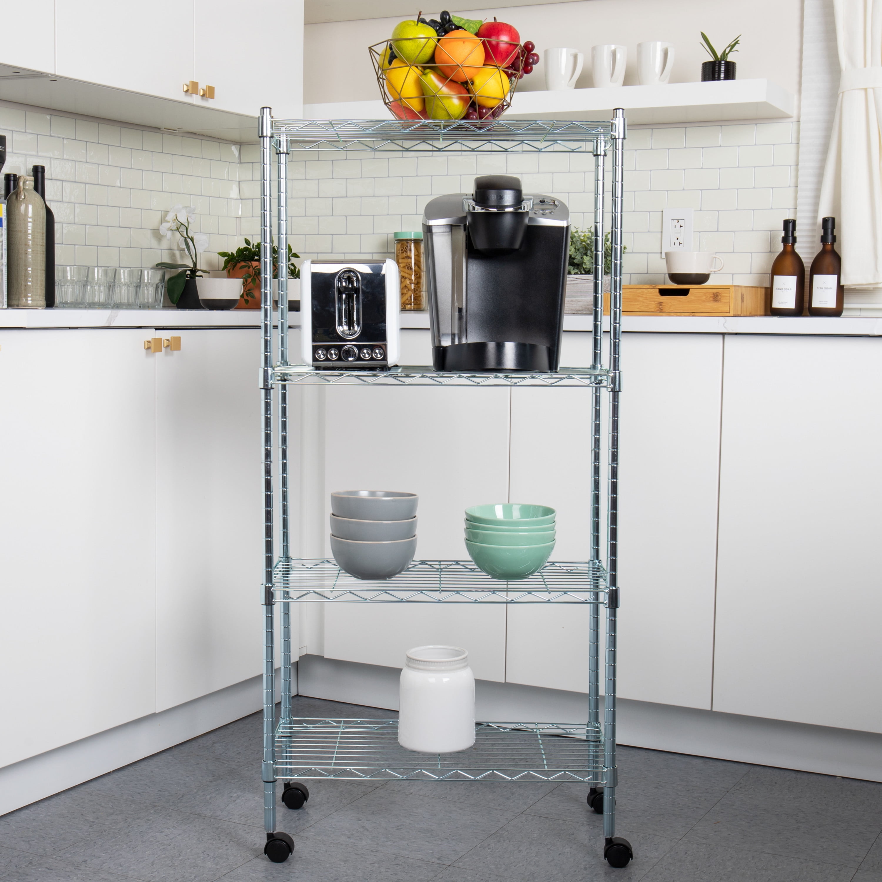 Mind reader heavy duty 4 shelf metal storage shelving unit online