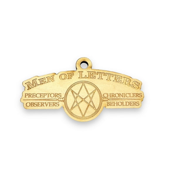 Ornament - Men of Letters - Raw Wood 4x2in