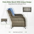 thumbnail image 5 of PARKWELL Outdoor Wicker Loveseat Glider with Navy Cushion in Gray Rattan Finish, 5 of 10
