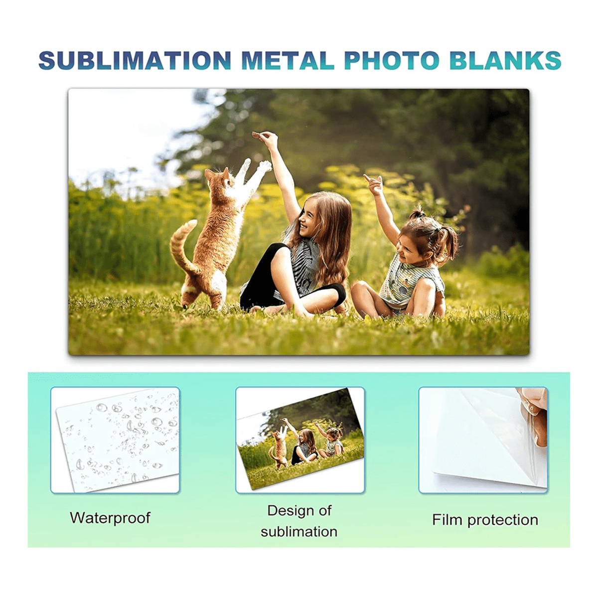 10PCS Sublimation Metal Photo Blank Heat Transfer Paper Picture Sublimation Sign Blank, Aluminum Photo Si