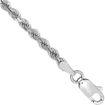 thumbnail image 2 of 14K Solid White Gold 2.75mm Rope Chain Anklet Summer Beach Foot Ankle Bracelet, 2 of 3