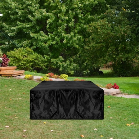 LEORX 1Pcs Black Rectangular Oxford Cloth Decks Box Cover for Outdoor Furniture Waterproof Protection 123X62X55CM