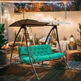 thumbnail image 3 of HONEY HOME 71in x 40 in Porch Swing Cushions, Waterproof Outdoor Glider Cushions with Ties for Backyard and Garden, Lake Blue, 3 of 7