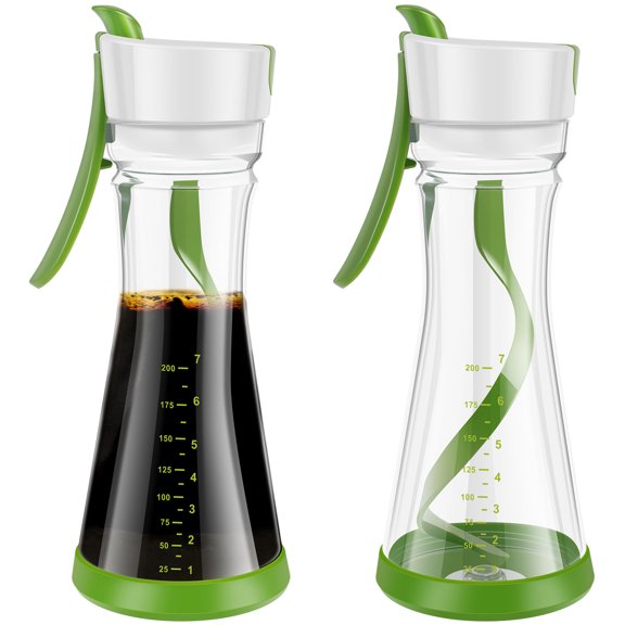 2Pcs Salad Dressing Shaker with Handle Leakproof Salad Dressing Mixer with Scale Dishwasher Safe Salad Dressing Bottle Shaker Easy Pouring Salad Dressing Shaker Container