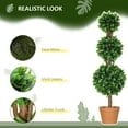 thumbnail image 4 of HOMCOM 2 Pack Artificial Boxwood Topiary Ball Trees Faux Potted Plants, 4 of 10