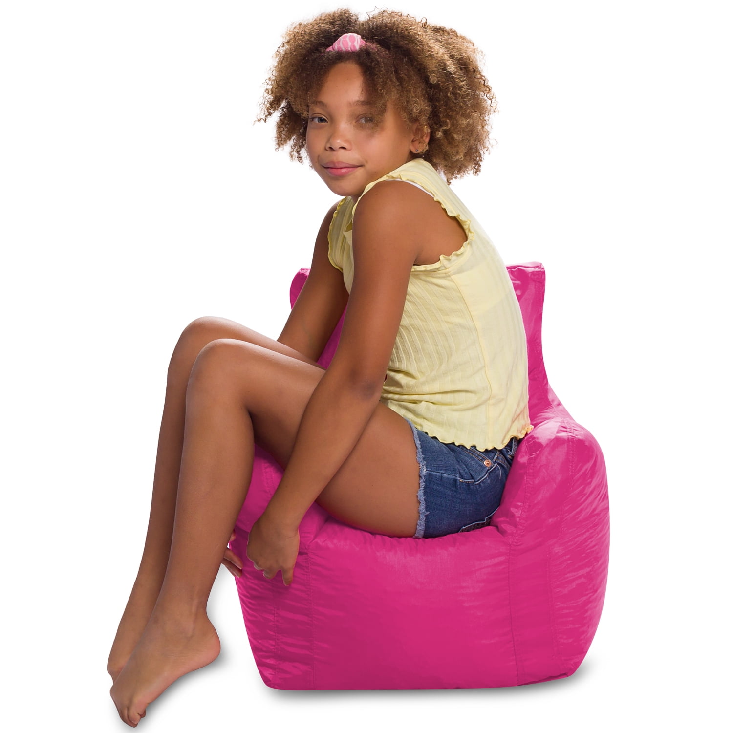 Posh Creations Pasadena Bean Bag Chair, Kids, 1.8 ft, Pink