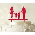 thumbnail image 1 of Wedding Cake Topper With Children Family Silhouette Cake Topper Cake Decorations Cake Color Option Available 6-7 Inches Wide, 1 of 1