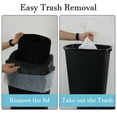 thumbnail image 4 of Yesdate 13 Gallon Black Outdoor Garbage Can with Swing Lid, Heavy-Duty Construction Trash Can, 4 Pack, 4 of 7