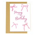 thumbnail image 1 of Tarjeta de cumpleaños tiangqiwoole con lazo rosa y diseño acuarela, 1 of 8