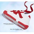 thumbnail image 6 of LUCKY STEP Stylish Thick Soled Sneakers Multi Colored Shoelaces Casual Shoes,White&Red,Womens, 6 of 10