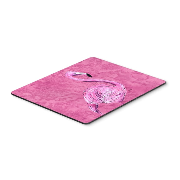 Flamingo on Pink Mouse Pad Hot Pad or Trivet