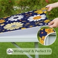thumbnail image 6 of Pioneer Flower Floral Print Pattern Square Fitted Tablecloth with Elastic Edge,Square Table Cover,Washable Elastic Table Cover for Home Kitchen Party Decor 36"x36", 6 of 6
