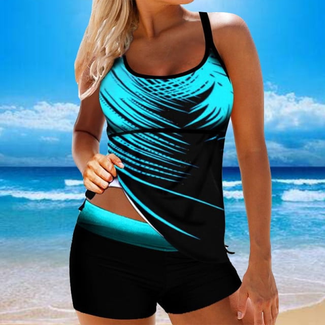 FOLUNSI Women Backless Tankini Swimwear 
